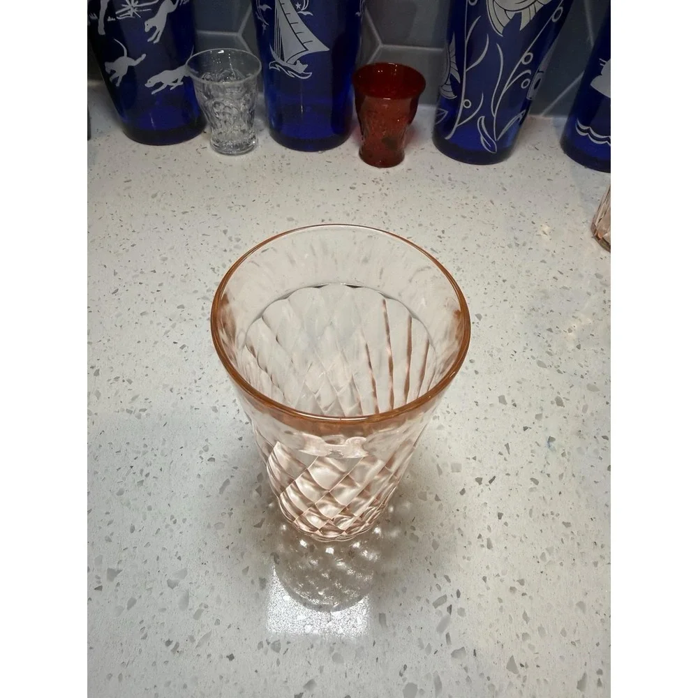 Hazel Atlas Pink Diamond Optic 5 1/4